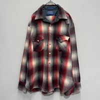 PENDLETON(70s) / SHADOW CHECK WOOL WESTERN SHIRT(XL) USA製