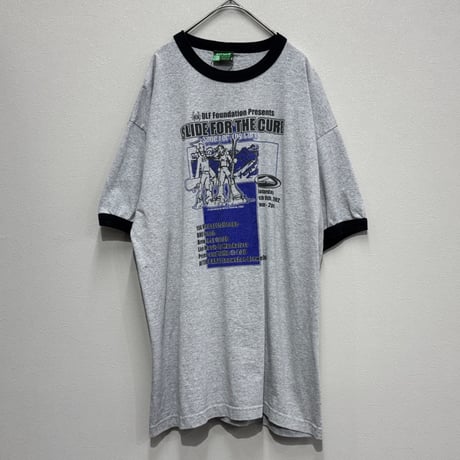 NHS(90s) / SLIDE FOR THE CURE 2002 RINGER TEE(XL) USA製