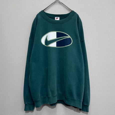 NIKE(90s) / OVAL SWOOSH LOGO CREWNECK(M) USA製