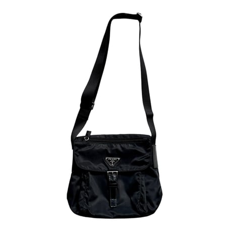 "PRADA" Nylon Shoulder Bag (Black)