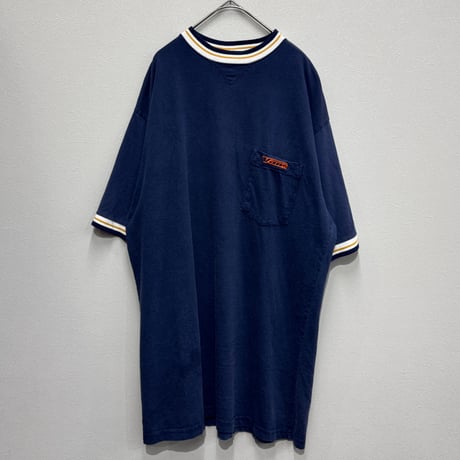 VANS(90s) / EMBROIDERY LOGO RINGER TEE(L) USA製