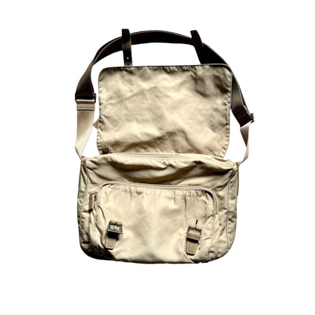"PRADA" Nylon Shoulder Bag (Beige)