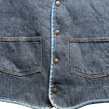 70's "carhartt" Denim Boa Vest(L)