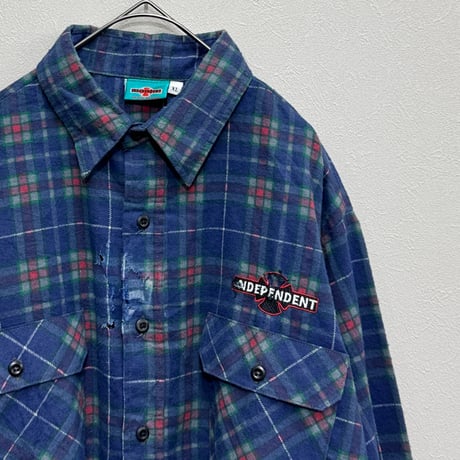 INDEPENDENT(90s) / PRINT FLANNEL(XL) / USA製