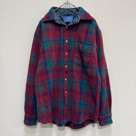 PENDLETON(80s) / VIRGIN WOOL CHECK SHIRT(M) USA製