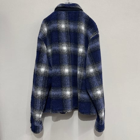 STUSSY / SHADOW PLAID SHERPA ZIP  SHIRT(XL)