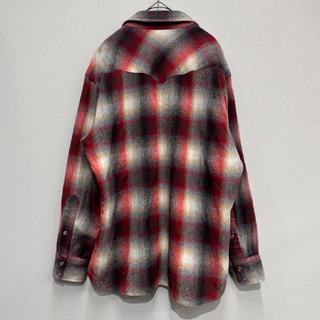 PENDLETON(70s) / SHADOW CHECK WOOL WESTERN SHIRT(XL) USA製