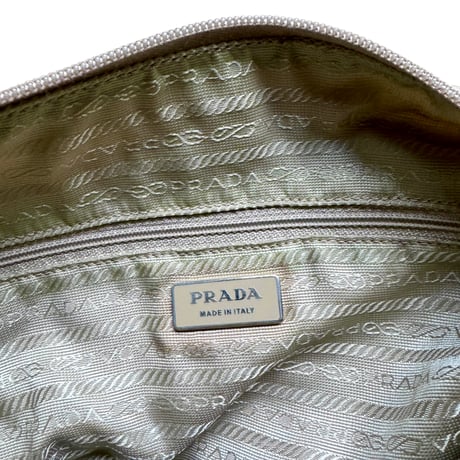 "PRADA" Nylon Shoulder Bag (Beige)