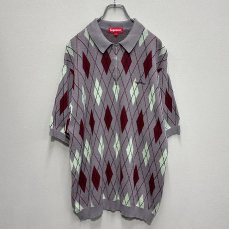 SUPREME(21AW) / ARGYLE ZIP POLO(L)