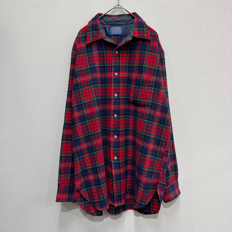 PENDLETON(70s) / VIRGIN WOOL CHECK SHIRT(L) USA製