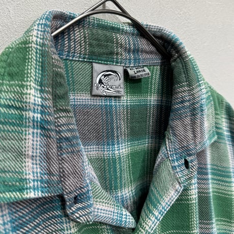 O'NEILL(90s) / EMBROIDERY LOGO FLANNEL SHIRT(L)