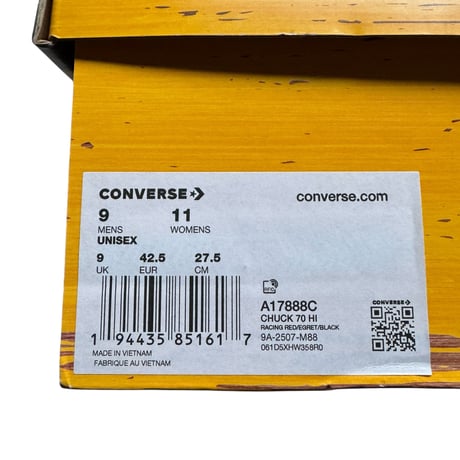 海外限定 "CONVERSE × Coca-Cola" CT70 HI(27.5)
