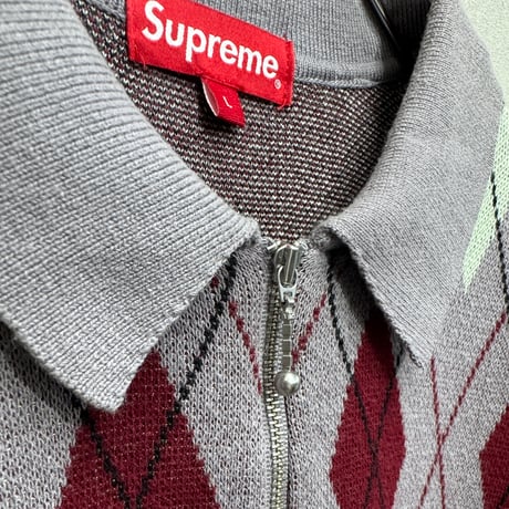 SUPREME(21AW) / ARGYLE ZIP POLO(L)
