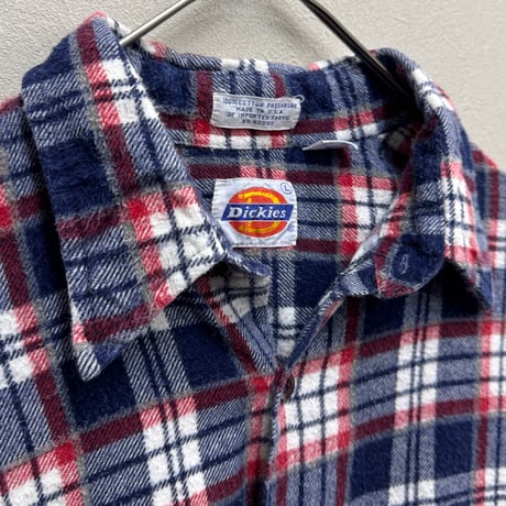 Dickies(80s) / PRINT FLANNEL SHIRT(L)