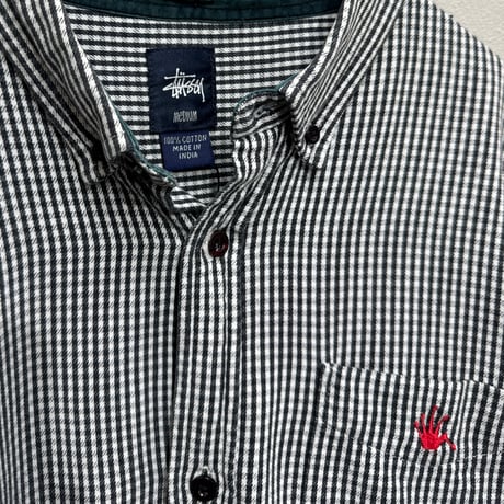 STUSSY / EMBROIDERY CROWN LOGO BD SHIRT(M)