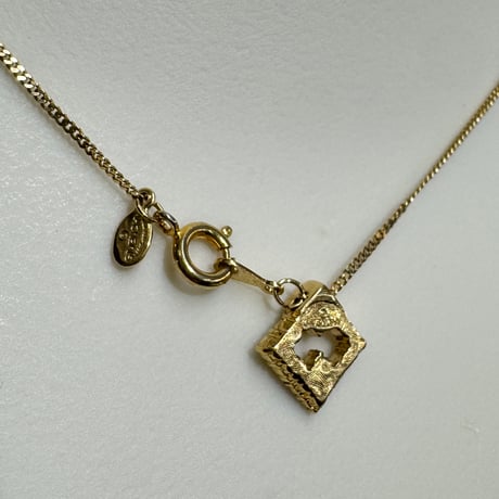 GIVENCHY(80-90s) / G LOGO RHINESTONE SQUARE NECKLACE