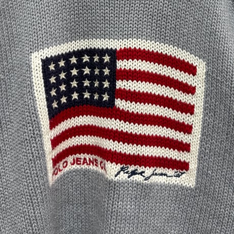 POLO JEANS CO.(90-00s) / US FLAG KNIT SWEATER(L)