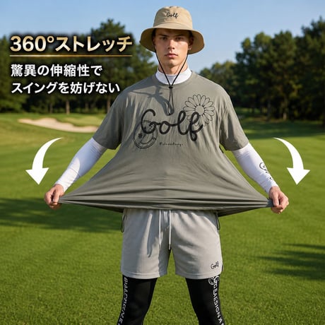 ゴルフウェア 上下セット【発送まで約20日】メンズ 夏 半袖 吸汗速乾 ストレッチ ポロシャツ ゴルフパンツ M-5L 大きいサイズ 2026 a84