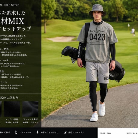 ゴルフウェア メンズ 上下セット【発送まで約20日】夏 半袖 吸汗速乾 ストレッチ ポロシャツ ゴルフパンツ M-5L 大きいサイズ 2026 a81