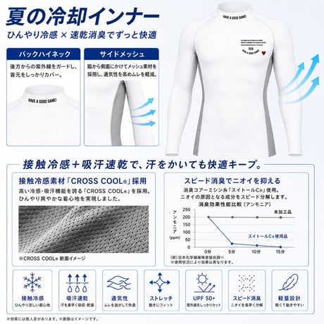 ゴルフインナー 春夏秋 メンズ M-4L 長袖 UVカット 接触冷感 吸汗速乾 通気 ストレッチ インナーシャツ スポーツウェア 大きいサイズ a86-8