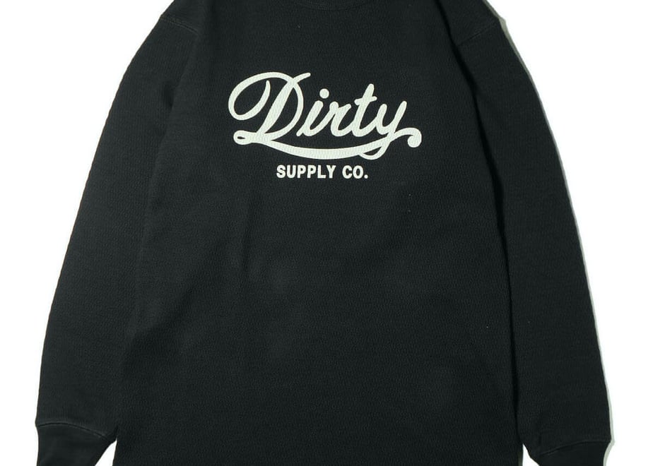 【AT-DIRTY/アットダーティー】 DIRTY LOGO CREW THERMAL BLACK | THE FRONT