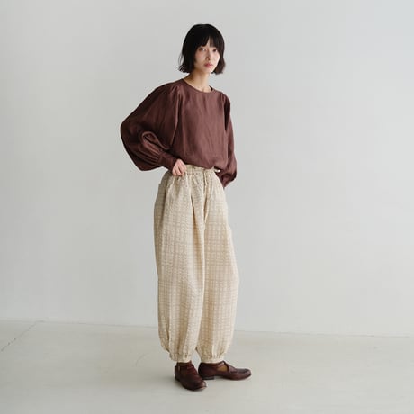 チェック柄サルエルパンツ