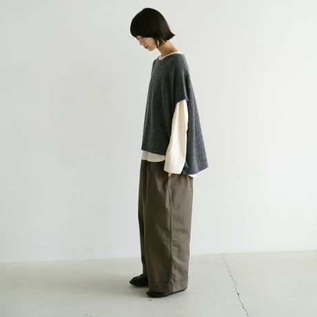ツイルストレートワイドパンツ