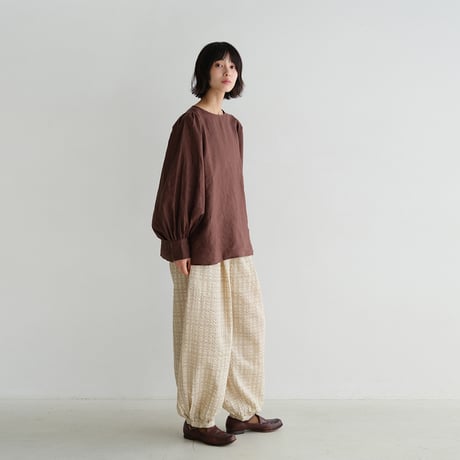 チェック柄サルエルパンツ