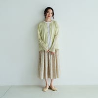 フラワープリント ギャザーロングスカート