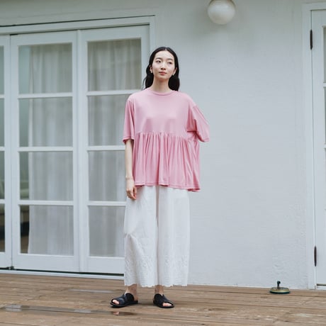 レース刺繍 レイヤードパンツ