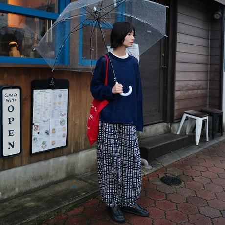 チェック柄サルエルパンツ