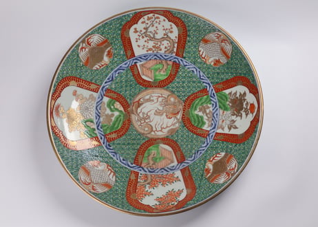 古伊万里　色絵　傘美人に筍掘りの図　４寸皿　５枚　A697AS-BZq 古伊万里 色絵 傘美人に筍掘りの図 4寸皿 5枚 A697AS-BZq 古伊万里