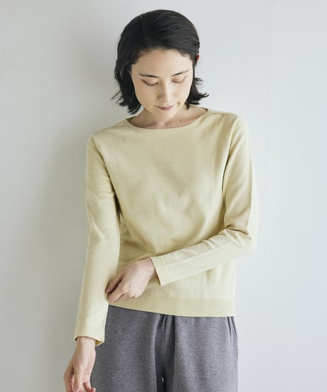 【ladies】ボートネックプルオーバー　うすぐもり（blue gray）