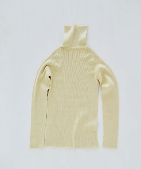 【ladies】ハイネックリブプルオーバー　あさひ（light yellow）