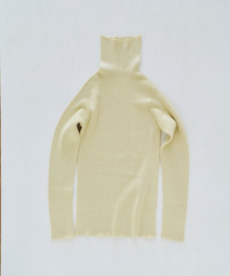 【ladies】ハイネックリブプルオーバー　あさひ（light yellow）