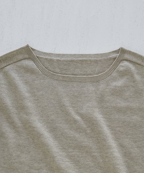 【ladies】ボートネックプルオーバー　あまぐも（khaki gray）
