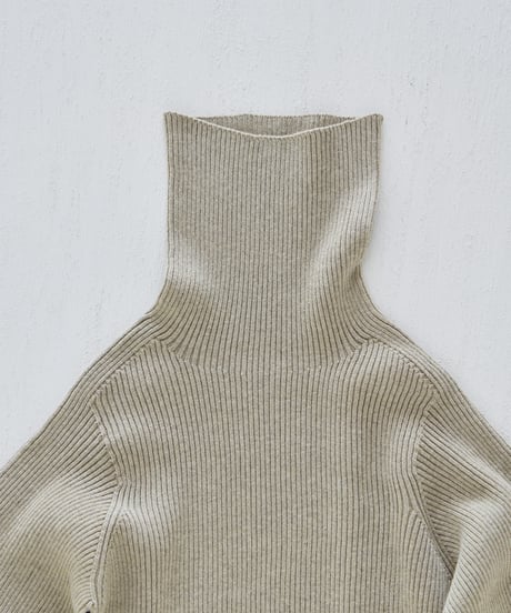 【ladies】ハイネックリブプルオーバー　あまぐも（khaki gray）