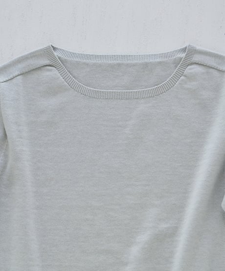 【ladies】ボートネックプルオーバー　うすぐもり（blue gray）