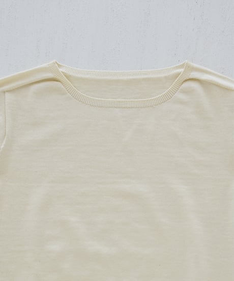 【ladies】ボートネックプルオーバー　きなり（ivory）