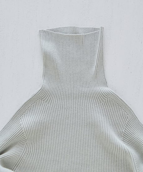 【ladies】ハイネックリブプルオーバー　うすぐもり（blue gray）