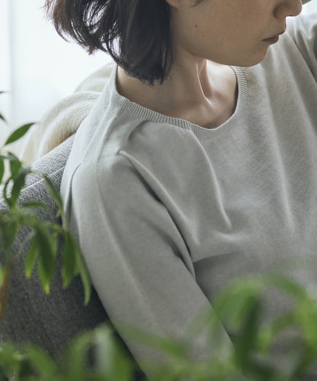 【ladies】ボートネックプルオーバー　うすぐもり（blue gray）