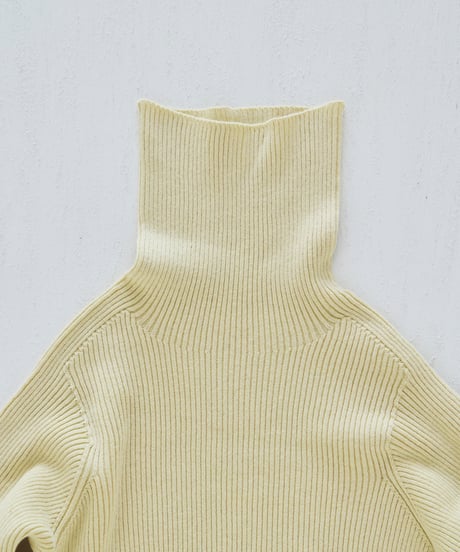 【ladies】ハイネックリブプルオーバー　あさひ（light yellow）