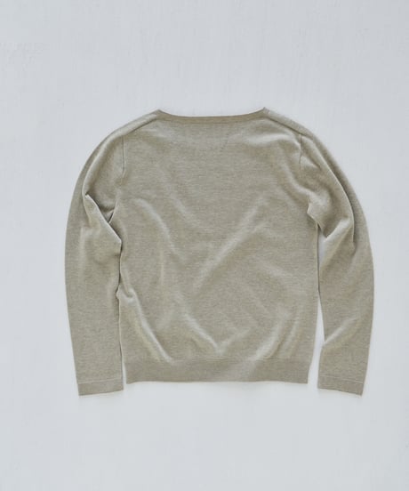 【ladies】ボートネックプルオーバー　あまぐも（khaki gray）