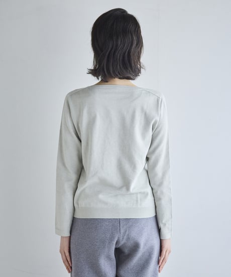 【ladies】ボートネックプルオーバー　うすぐもり（blue gray）