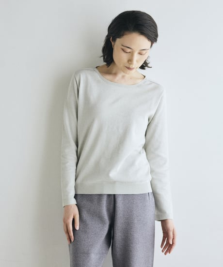 【ladies】ボートネックプルオーバー　うすぐもり（blue gray）