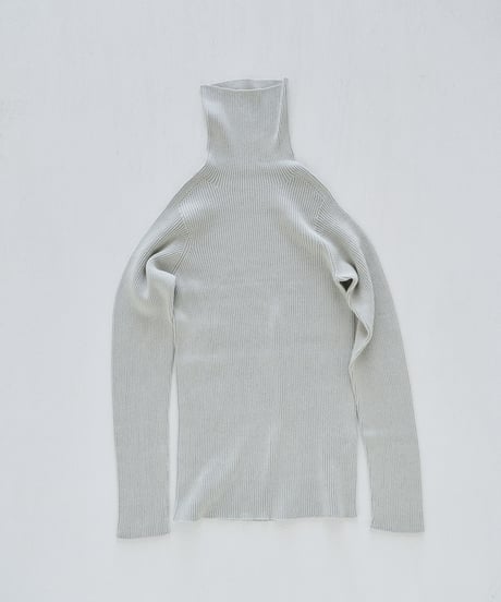 【ladies】ハイネックリブプルオーバー　うすぐもり（blue gray）