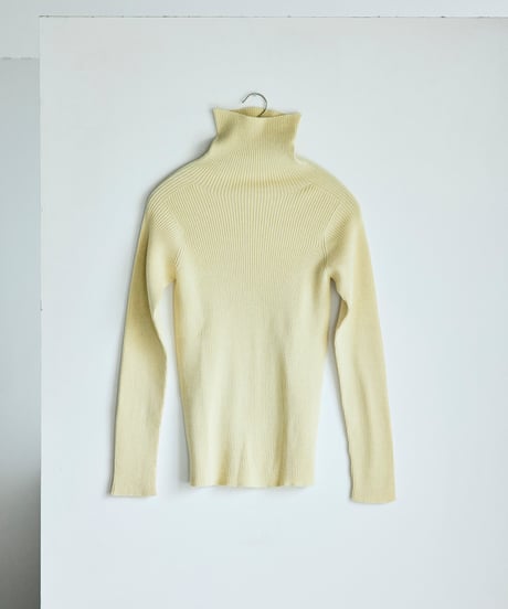 【ladies】ハイネックリブプルオーバー　あさひ（light yellow）