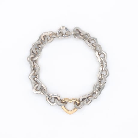 【再入荷】Tiffany & Co. Sterling Silver & 18K Gold Heart Link Bracele