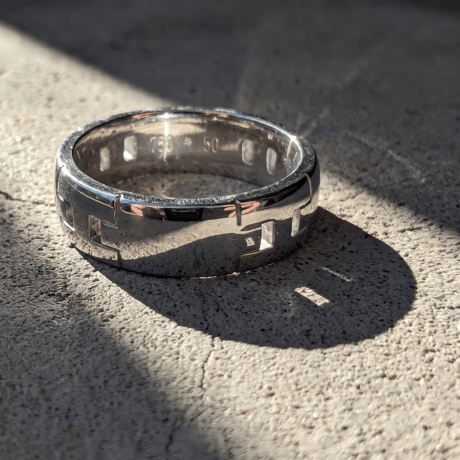 HERMÈS 18K White Gold Hercules Ring #50