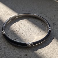 Tiffany & Co. 925 Silver Black Enamel Signature Bangle